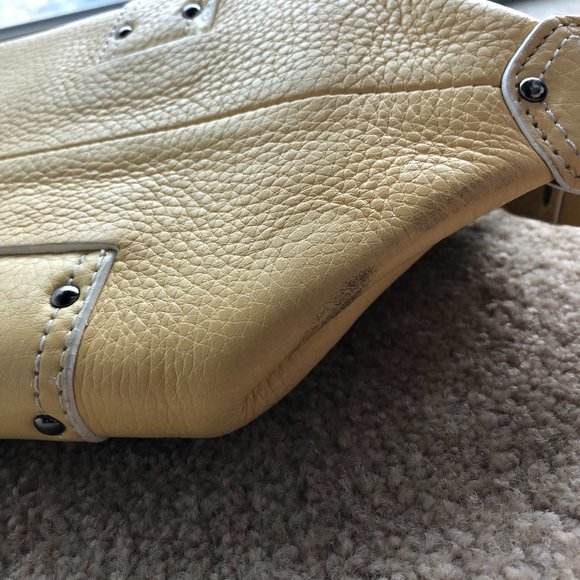 Cole Haan Village Satchel, Yellow Pebble Leather - Picture 12 of 16